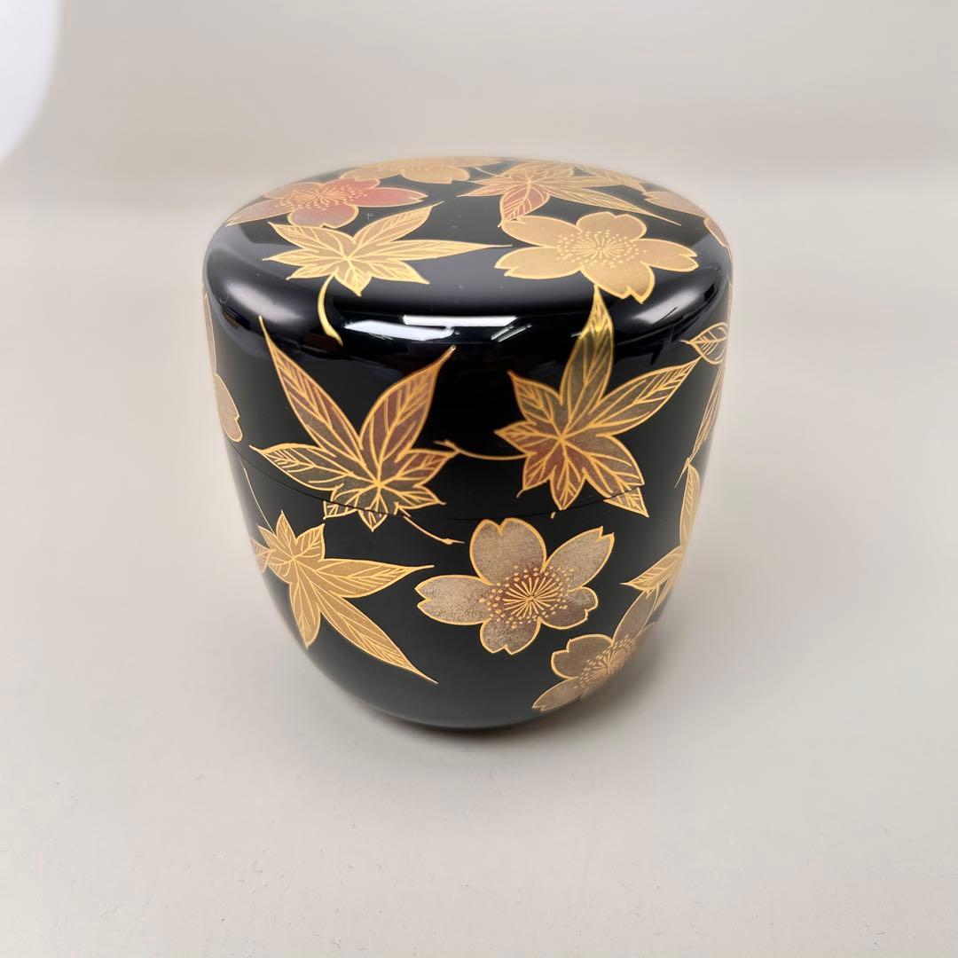 A046茶道具　棗　西條一斎　雲錦蒔絵大棗