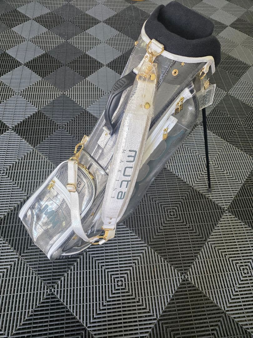 ムータマリン クロコ調　クリアキャディバッグ