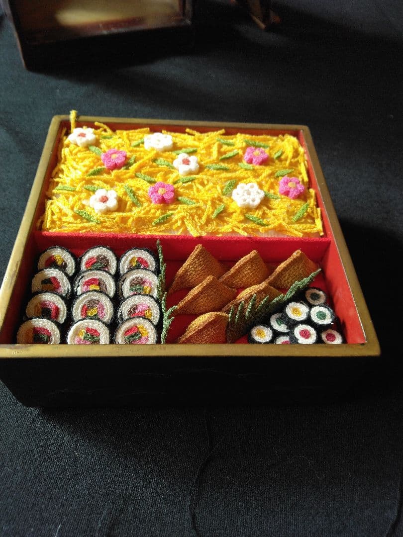 ミニチュア重箱縮緬細工食品
