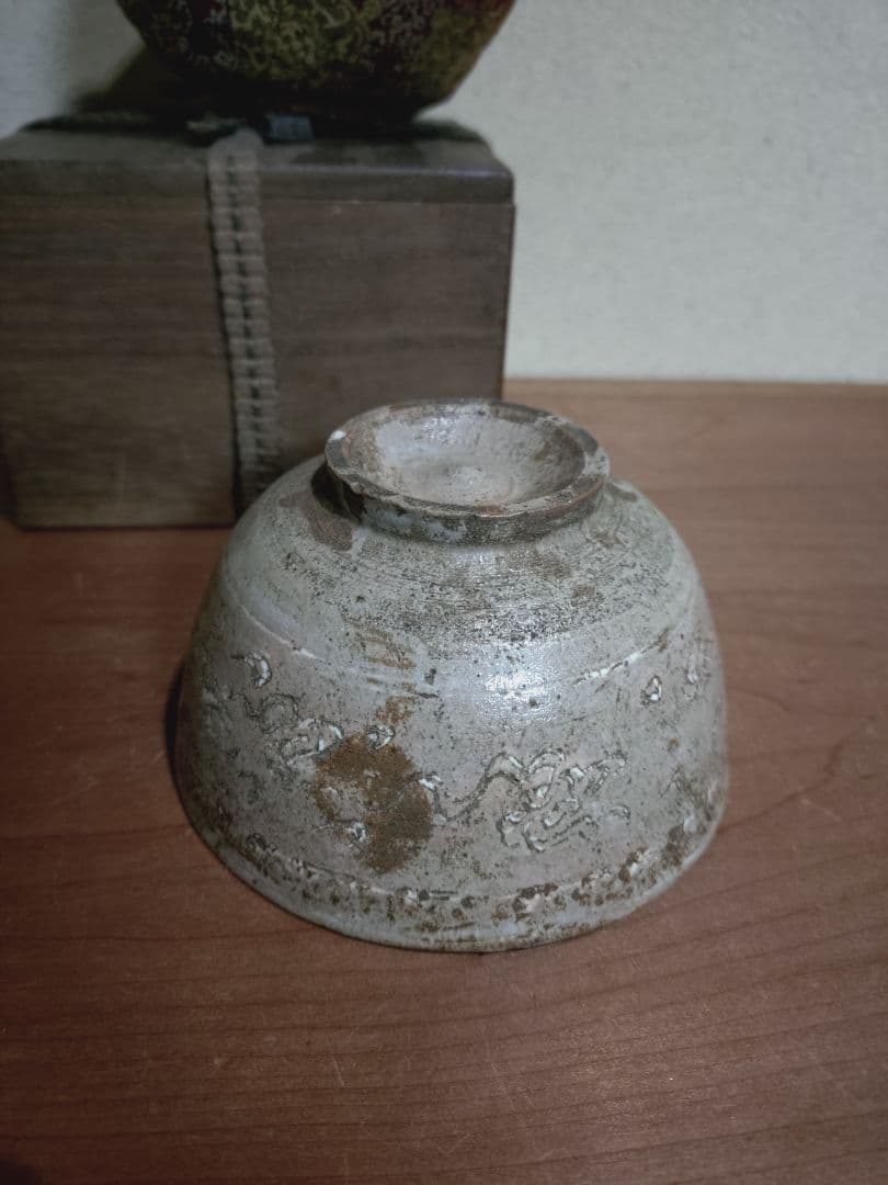 李朝 御本三島 雲龍紋 象嵌 茶碗 茶道具