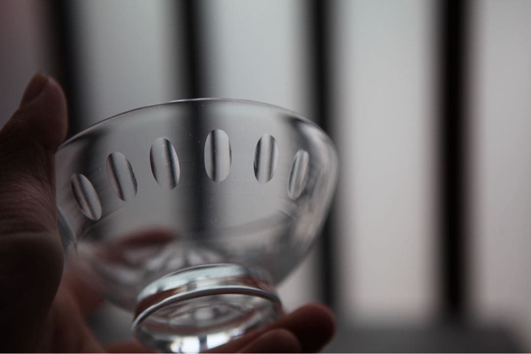 古道具　戦前　大正　昭和初期　蓋付ガラス碗　レア　A