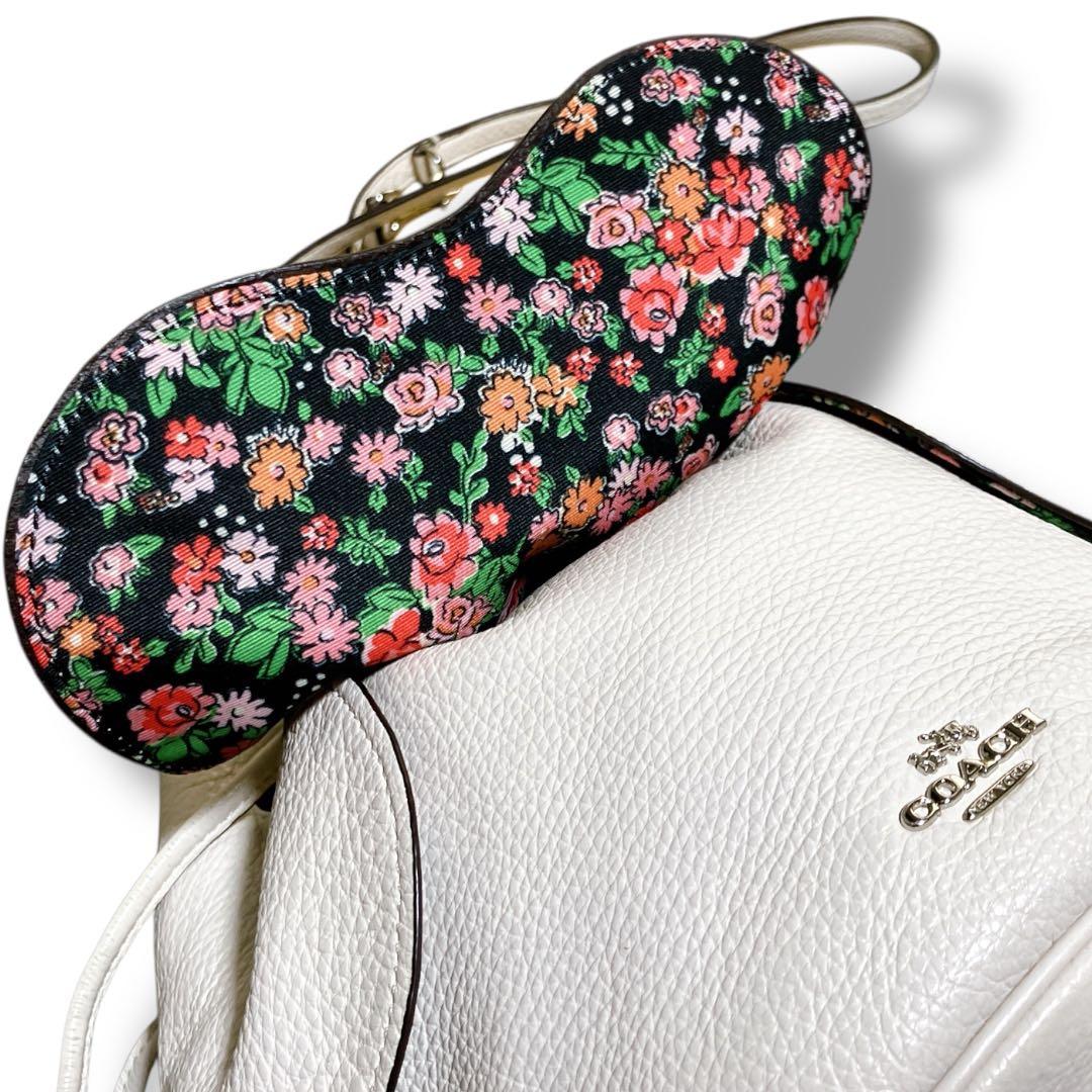 コーチ 良品 2way 斜め掛け可 レザー 巾着ショルダーバッグ ホワイト系