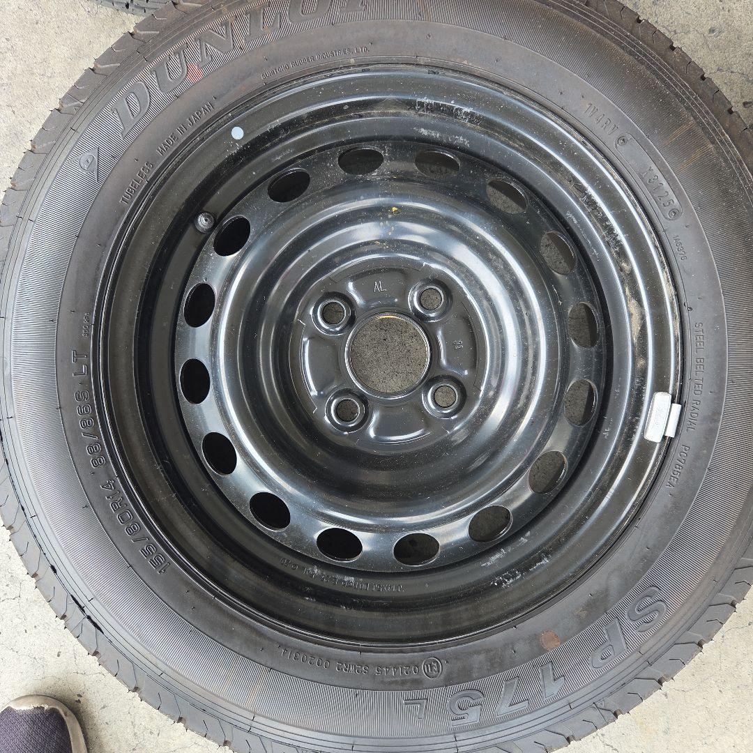 DUNLOP 155/80R14　88/86S タイヤ・ホイールセット 4本