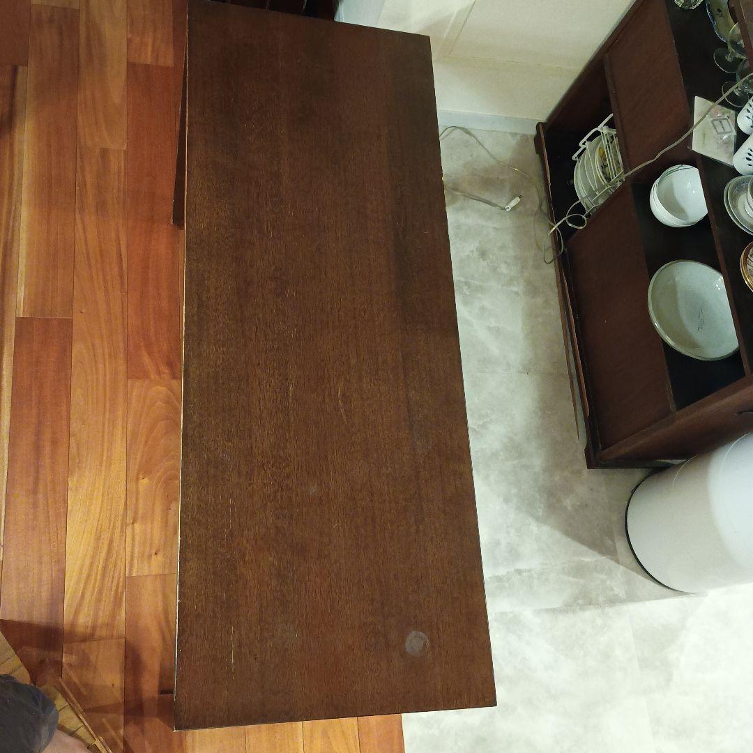 奥行き浅め！ブラウン木製仕事机デスク