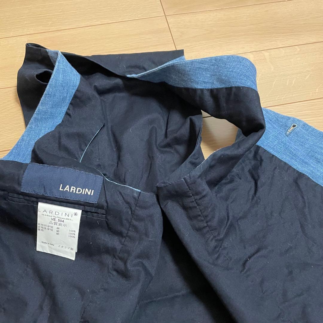 美品 ラルディーニ リネン ジレ ベスト デニム調