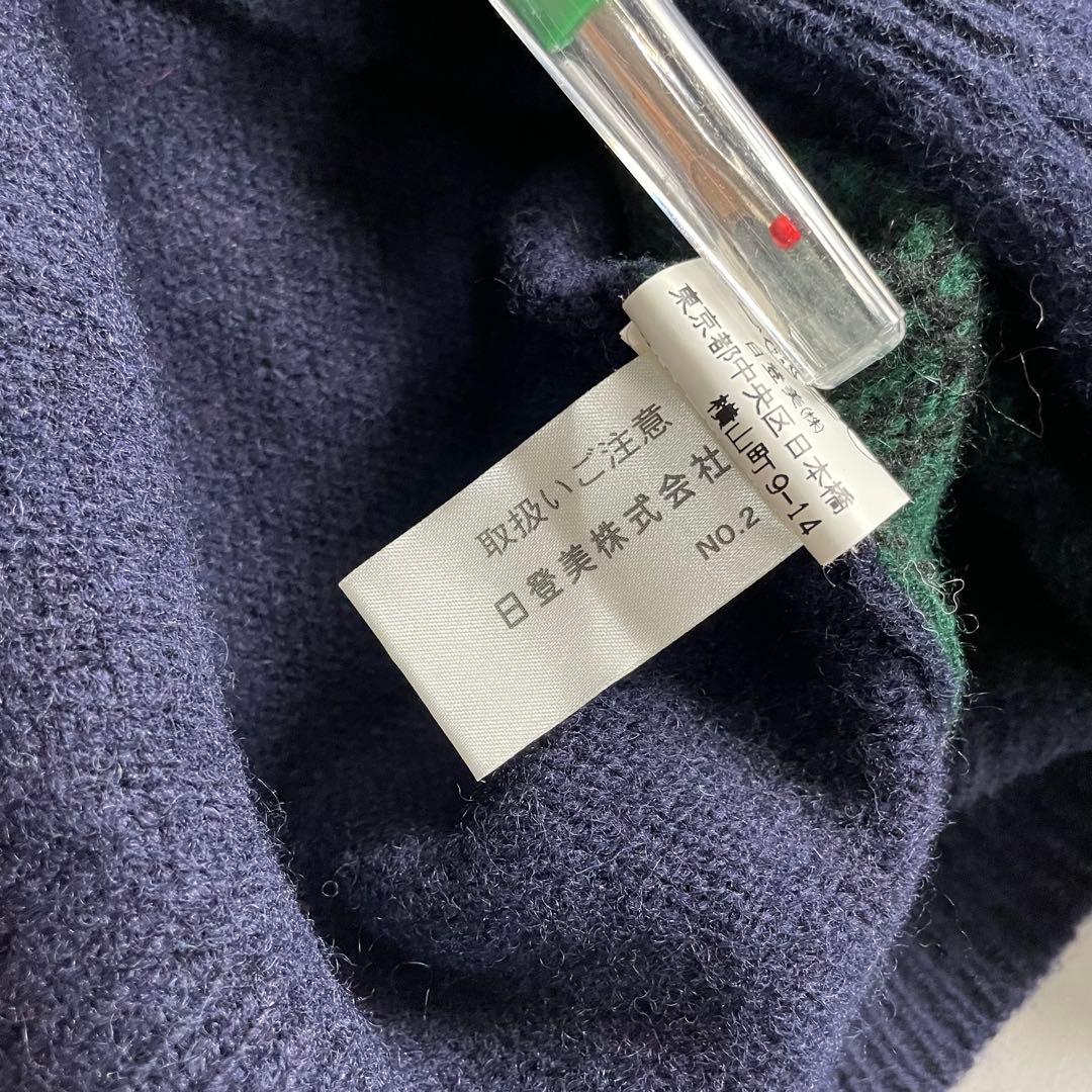 トップス 90s CHAPS RALPH LAUREN black watch knit