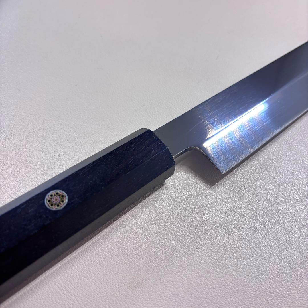 270mm 柳刃包丁 鏡面　黒檀八角柄 刺身包丁 「全鋼」【鞘付き】'
