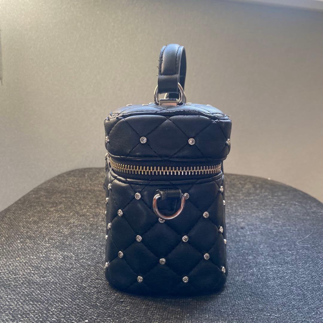 Darich キルティングビジュースクエアミニバッグ BLK 黒 ブラック