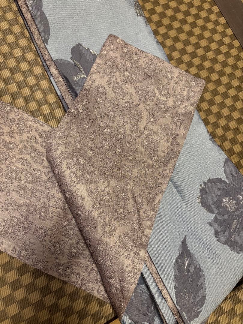 ［少しだけ値下げします！］デニム着物とくるりの花柄半幅帯セット