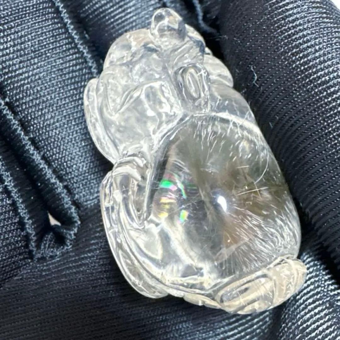 【家宝級】最高品質　プラチナルチルクォーツ　貔貅　置物　箱付