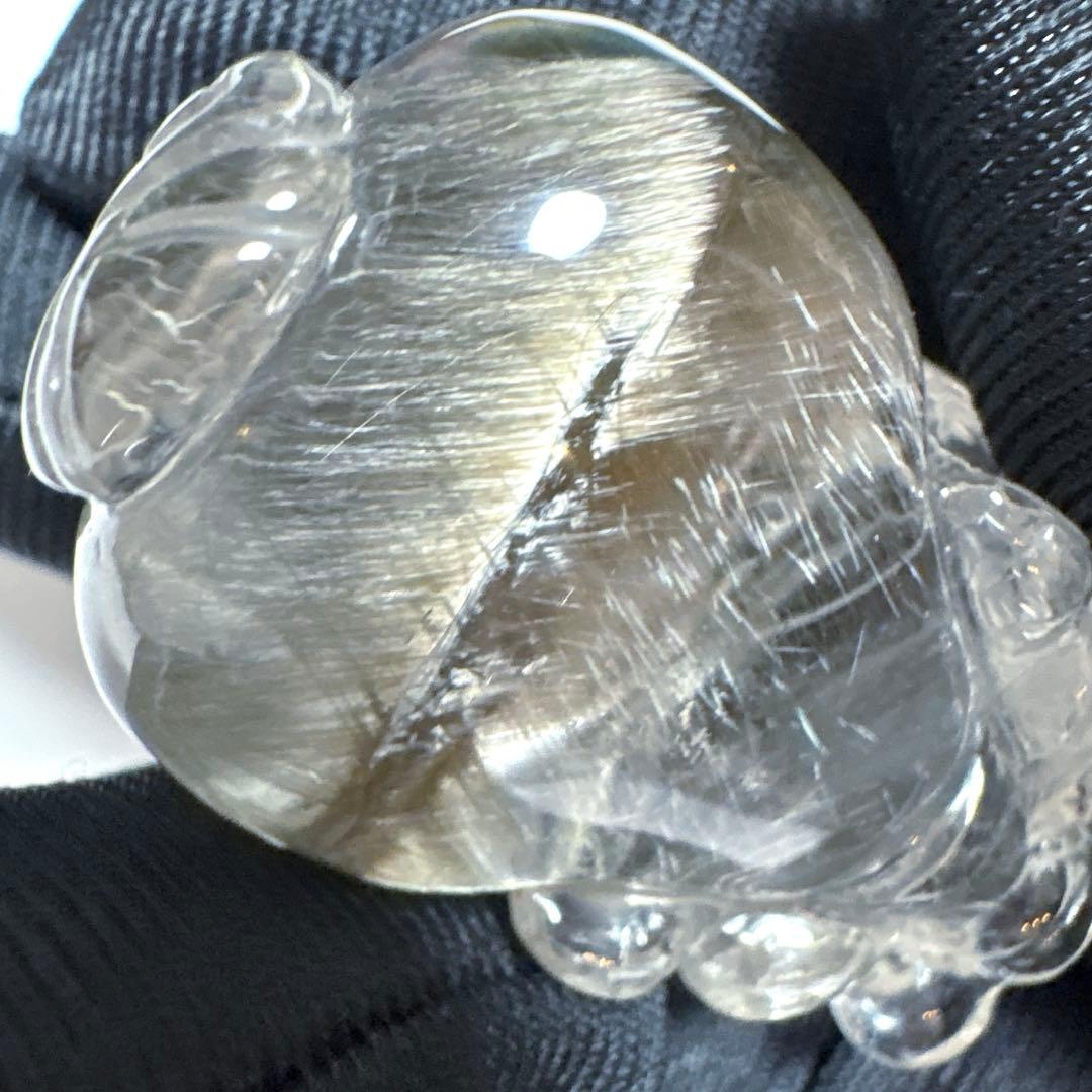 【家宝級】最高品質　プラチナルチルクォーツ　貔貅　置物　箱付