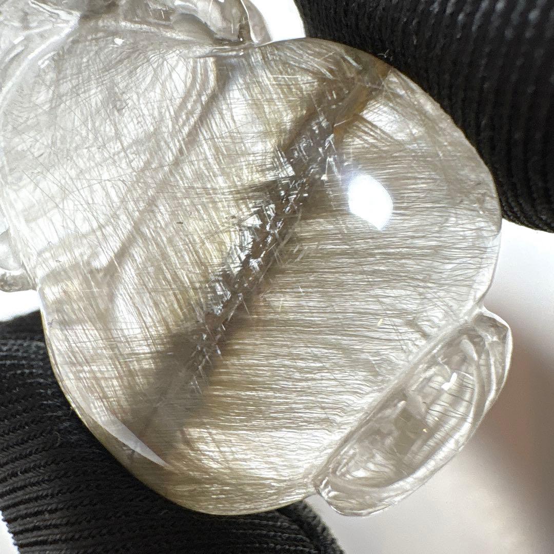 【家宝級】最高品質　プラチナルチルクォーツ　貔貅　置物　箱付