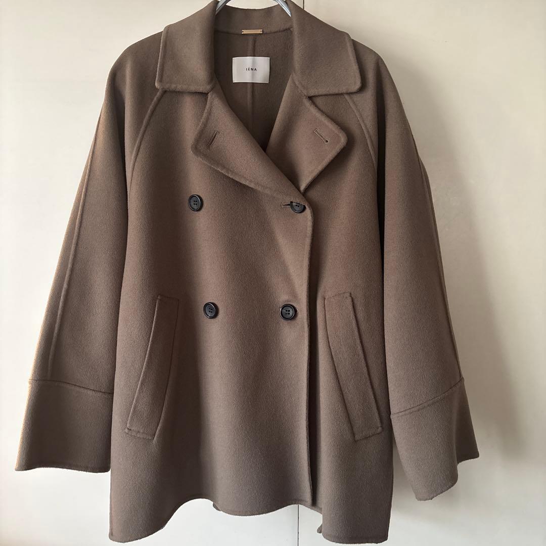 【美品】IENA スーパー160ダブルフェイスショートコート　ベージュA 36
