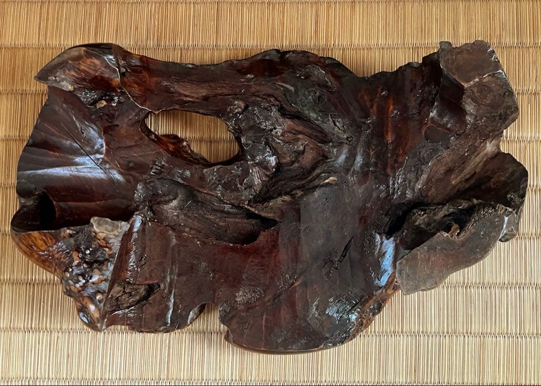 古木 刳抜彫り 花台 香台 盆栽台