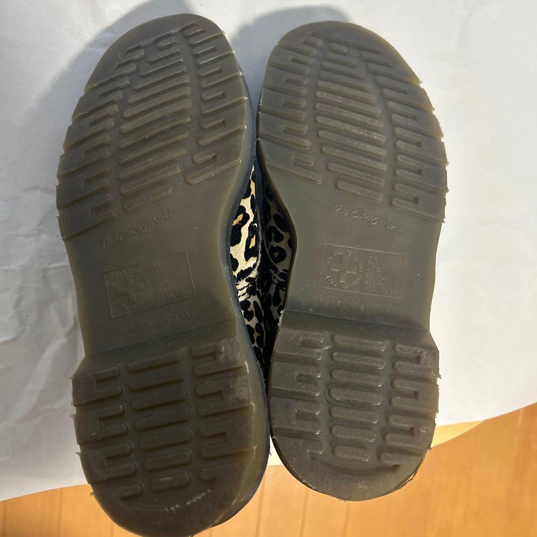 ドクターマーチン　UK6 ヒョウ柄　ハラコ　ファブリックブーツ