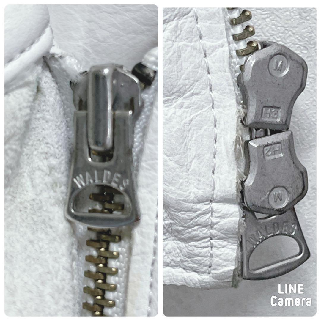 『SiSii シシ』ライダースジャケット/牛革/シングル/ホワイト/ダブルジップ