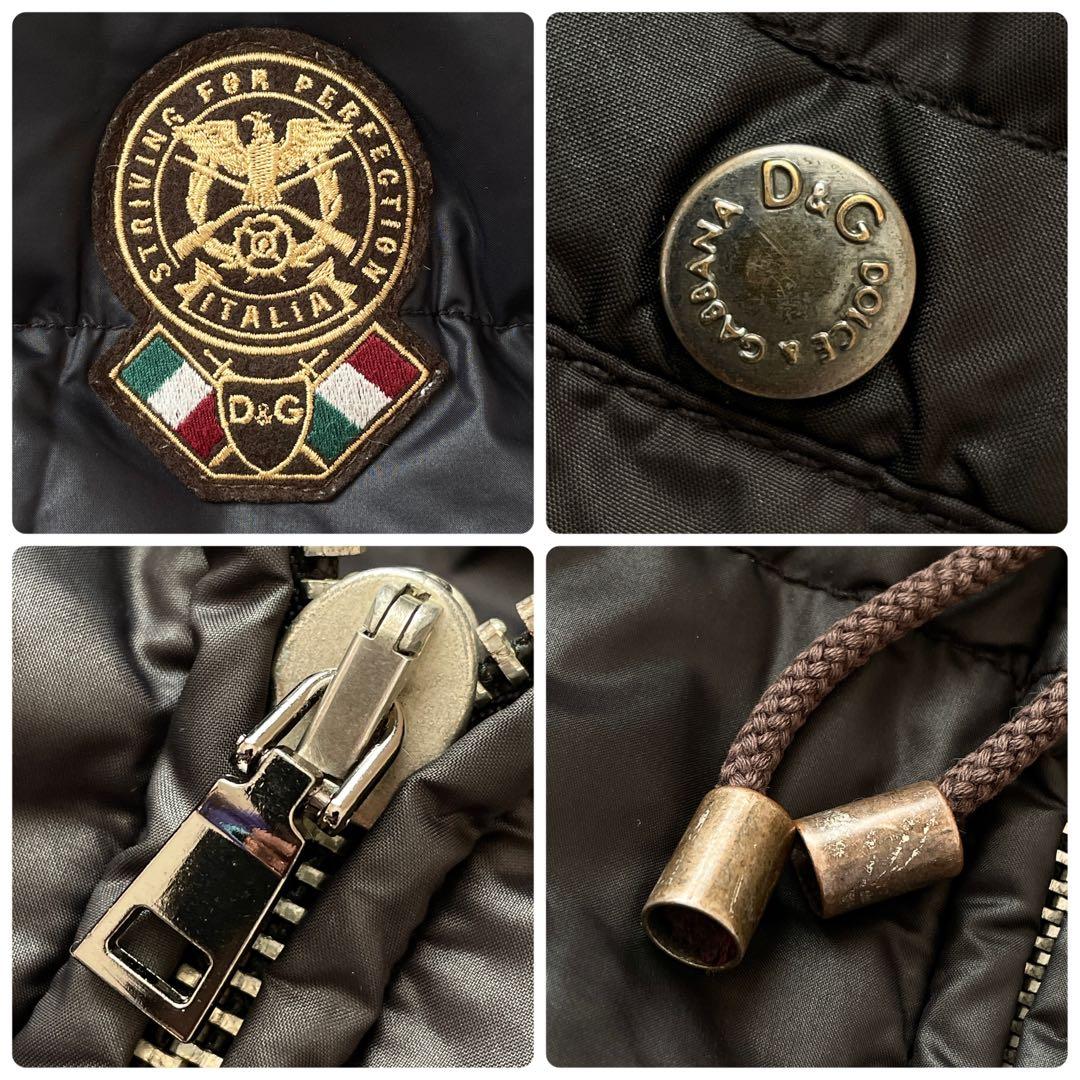 DOLCE&GABBANA フーデット パファージャケット コヨーテファー 黒