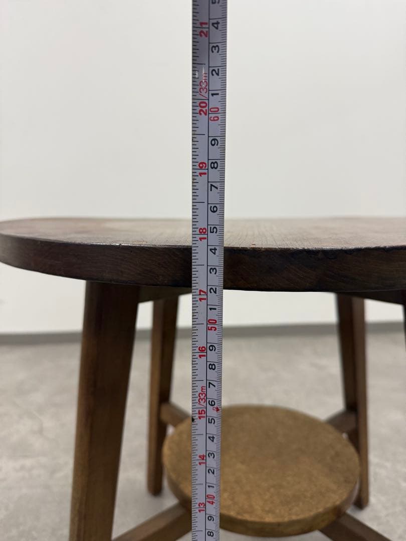 SNT1458 昭和レトロ 木製 ラウンド 丸テーブル アンティーク