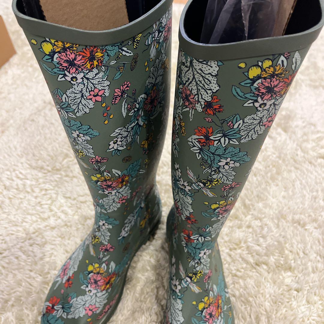 新品タグ付き PAUL & JOE AIGLEコラボ 花柄長靴 レインシューズ