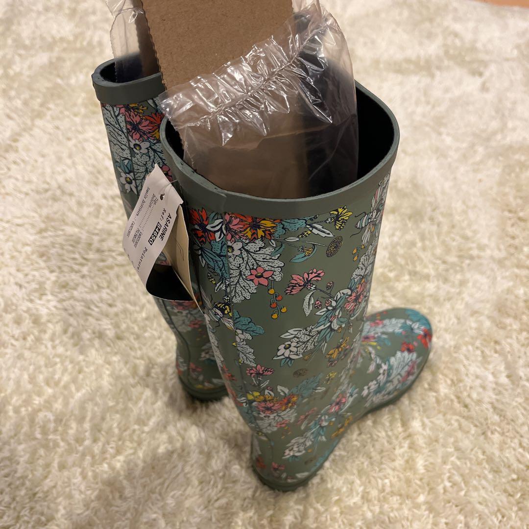 新品タグ付き PAUL & JOE AIGLEコラボ 花柄長靴 レインシューズ