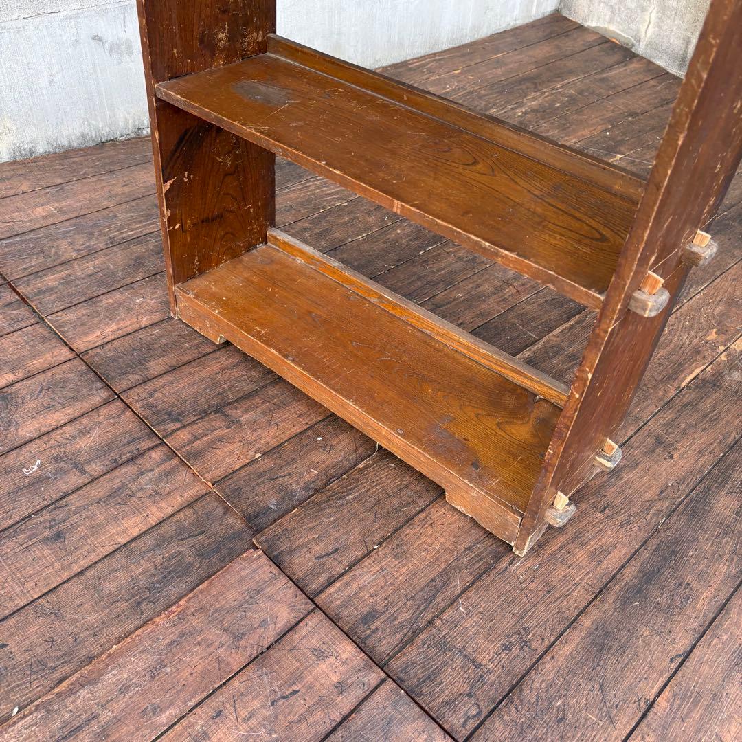 D4 昭和レトロ ミッドセンチュリー くさび型 楔棚 木製飾り棚 オープンラック