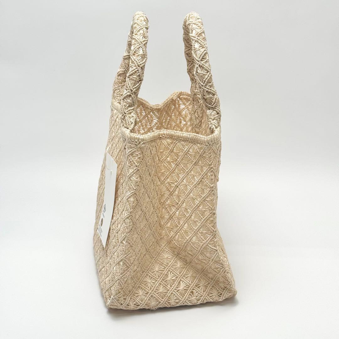 アバカ　籠バック　M+abaca 花繋ぎ　夏単衣　6598