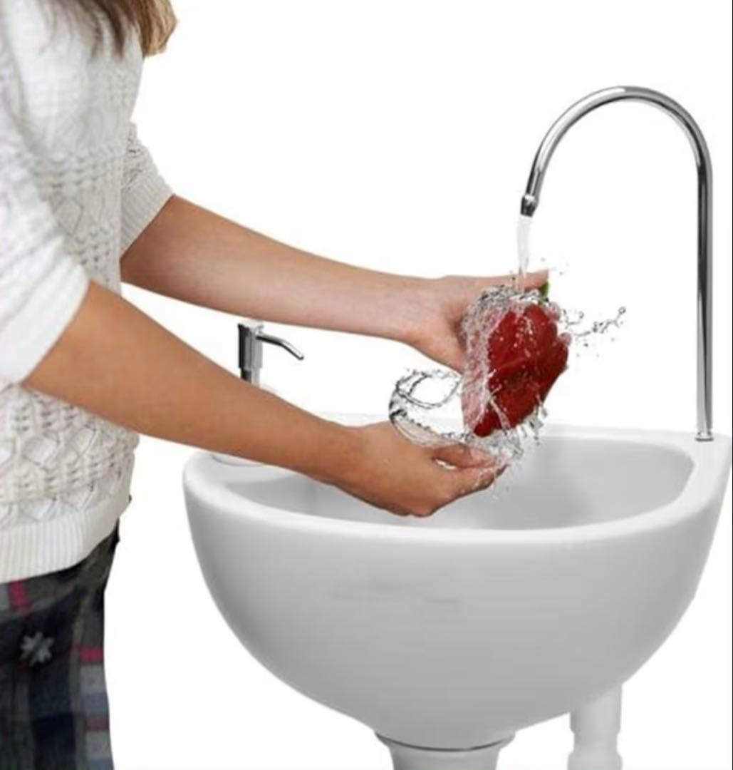 【未使用品】ポータブル洗面台　災害用　キャンプ用品　屋外用電源不要　介護用品