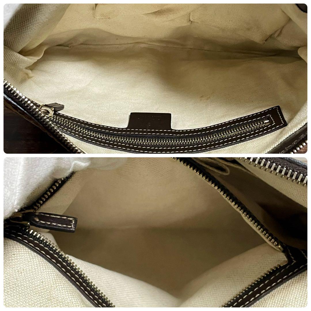 グッチ GGキャンバス × レザー ショルダー バッグ メッセンジャー.