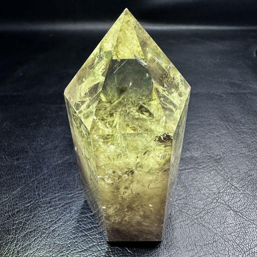 【金運·浄化】シトリン☆黄水晶 六角柱☆レインボー パワーストーン原石A1078