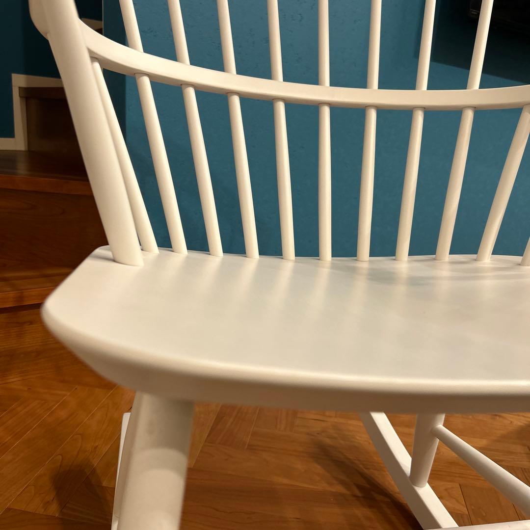 FDBモブラー デンマークデザイン J52G ロッキングチェア ホワイト ⓶