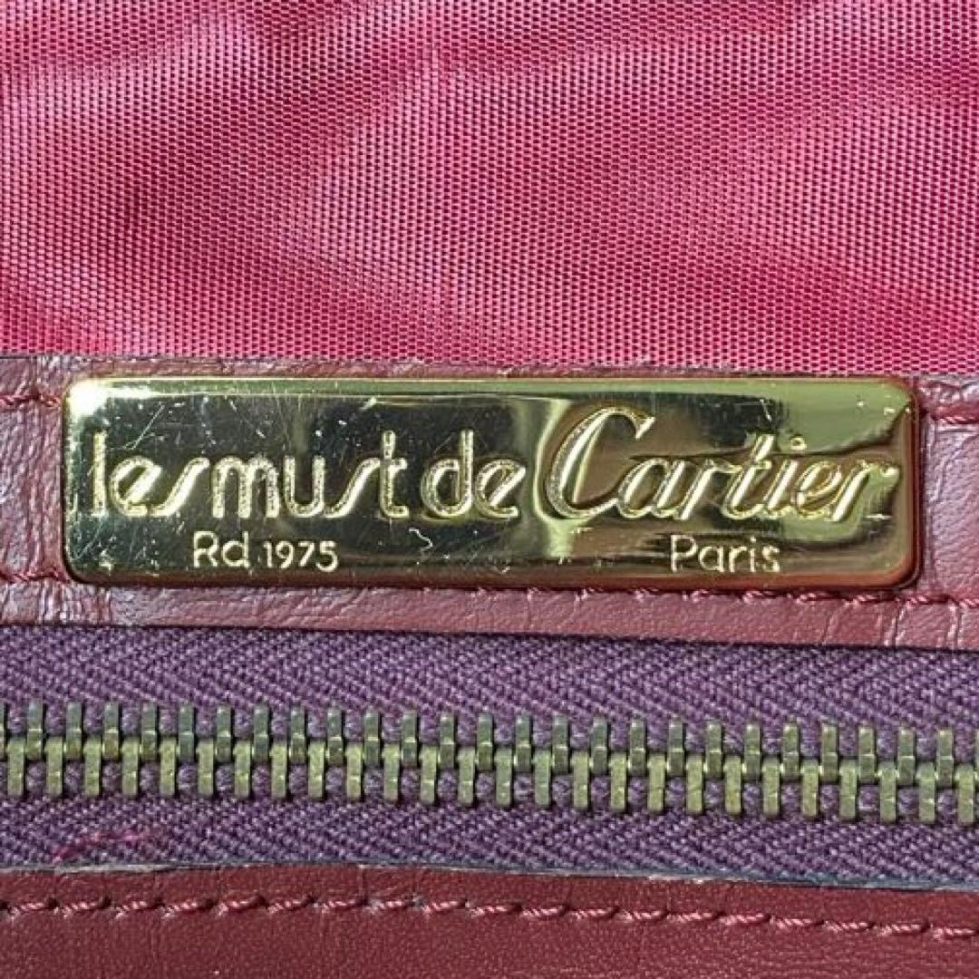 希少 Cartier レザー ハンドバッグ ボストンバッグ Vintage 本革