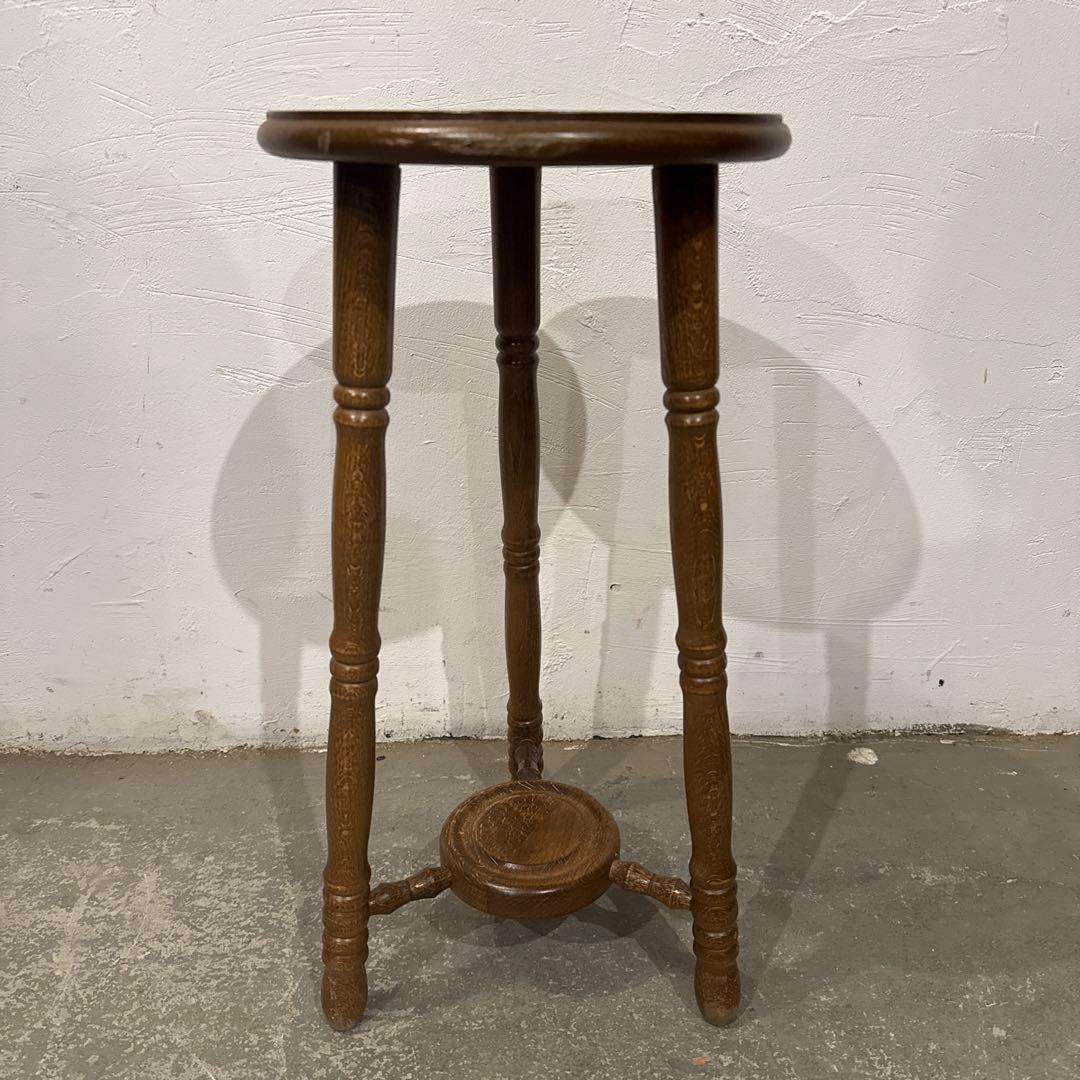 ヴィンテージ　木製サイドテーブル　花台