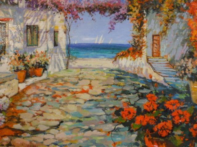 蘭丸★[ピアツェッタ メディテラネア]★絵　海　花　イタリア