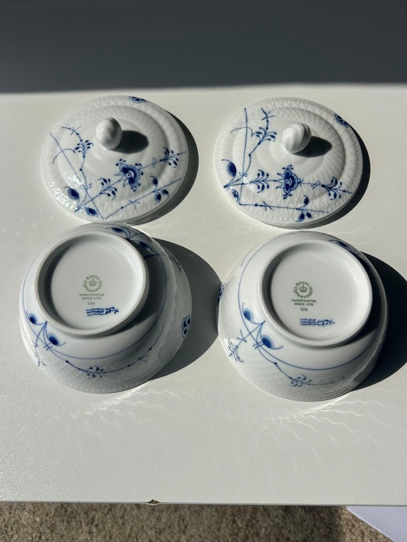 ロイヤルコペンハーゲン ブルーパルメッテ ボウル 174 / フタ 173 ペア