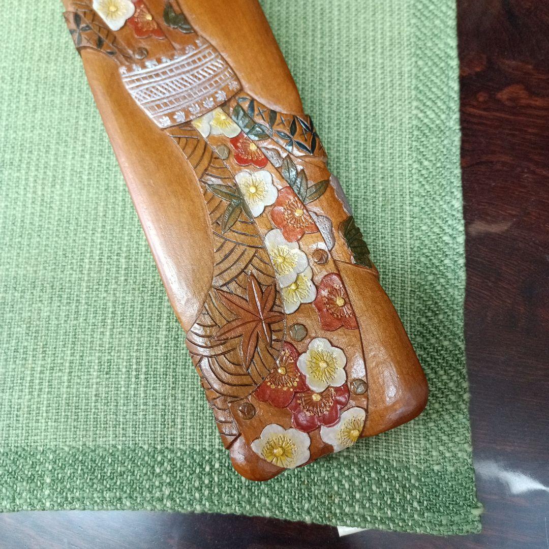 日光彫り短冊箱　束ね熨斗(小花)　値下げ