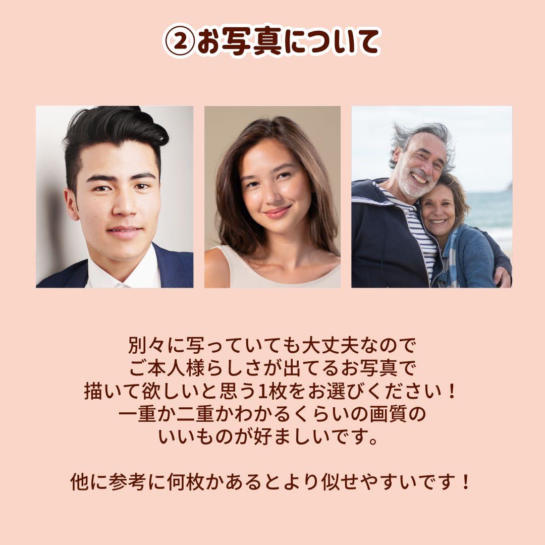 3名さま　A4サイズ【似顔絵オーダー】紙のみ