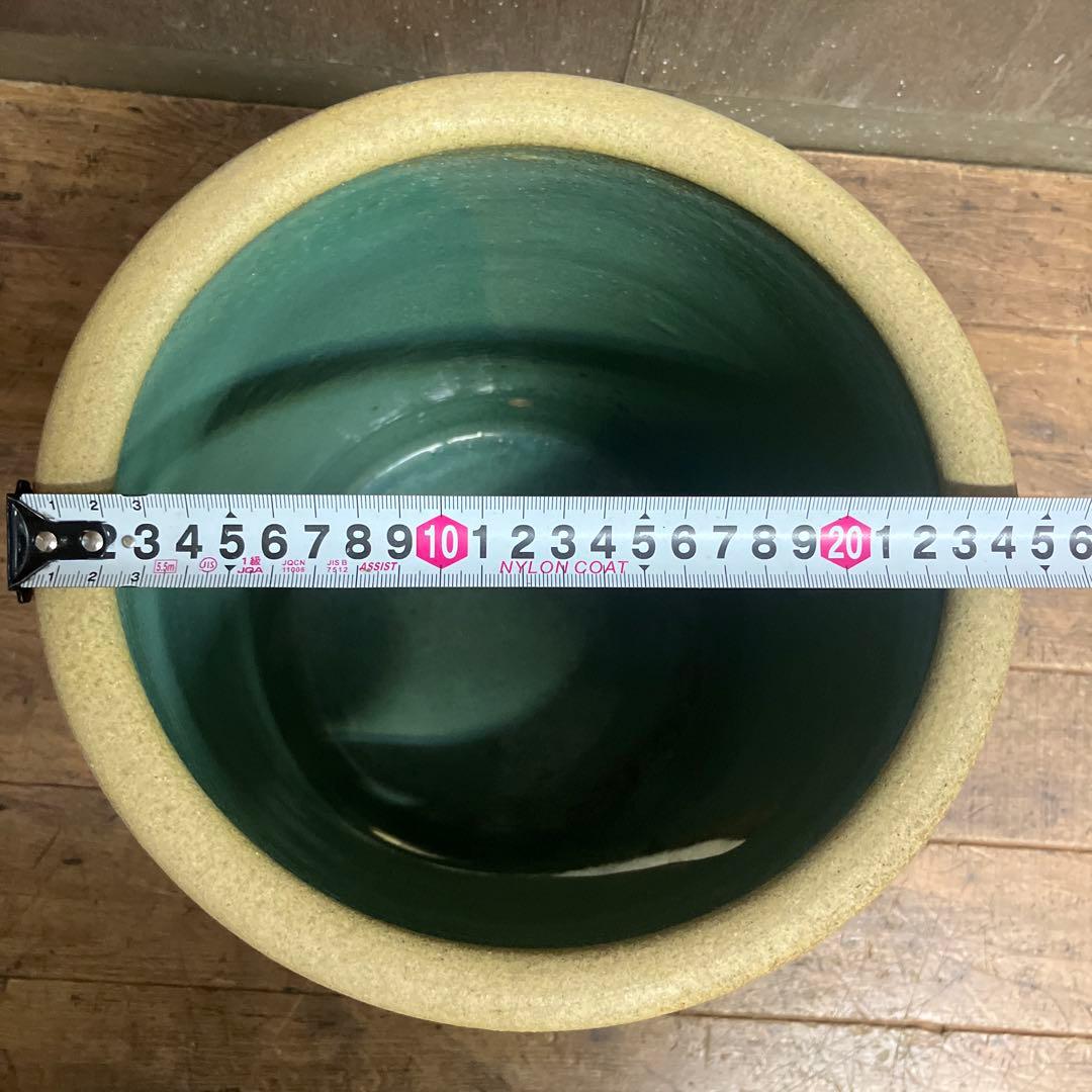 C-5 昭和レトロ 陶器製 傘立て 花柄 浮彫り 和モダン シリンダー型 リーフ