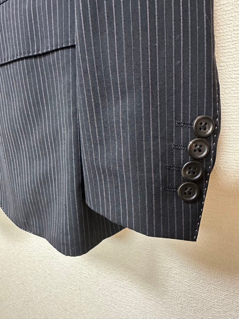 Paul Smith ポールスミス　コレクション　スーツ　黒　ストライプ　L