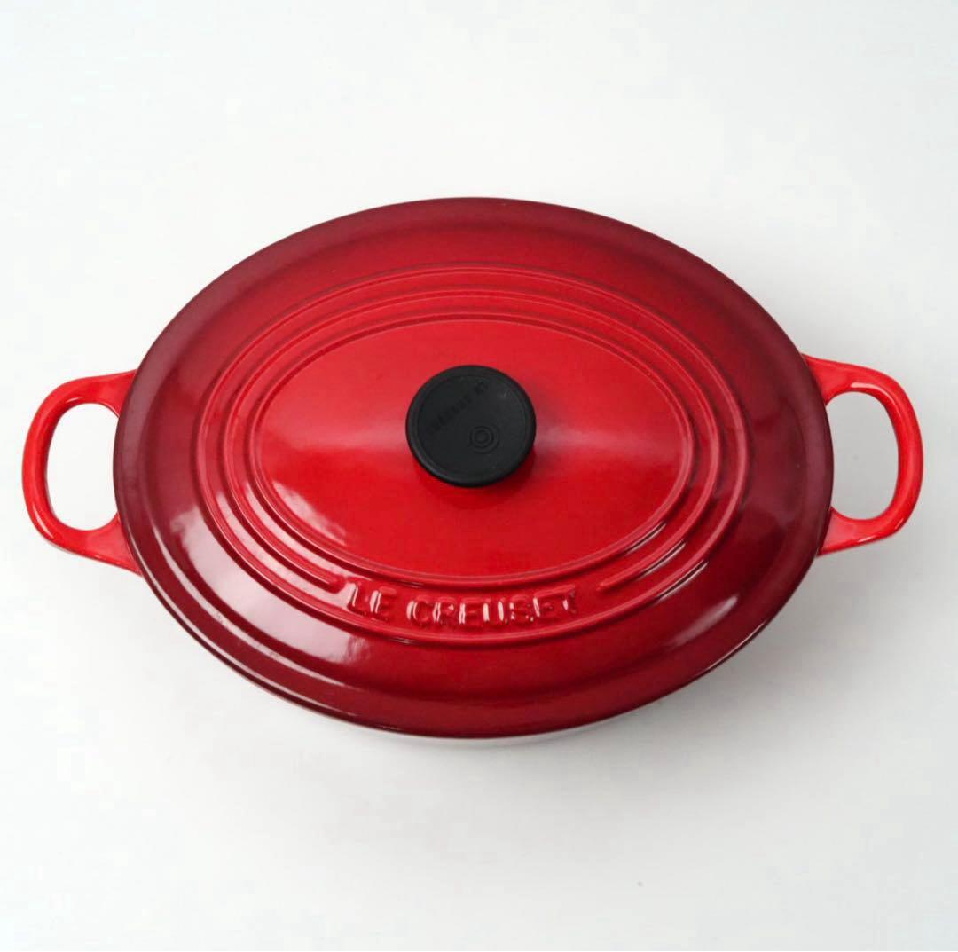 【美品】LE CREUSET　ココット オーバル チェリーレッド　25cm