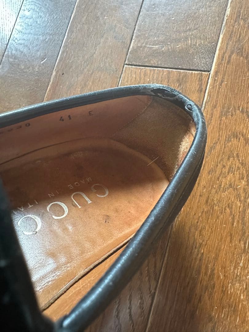 グッチ GUCCI ローファー モカシン ホースビット スウェード 25.5cm