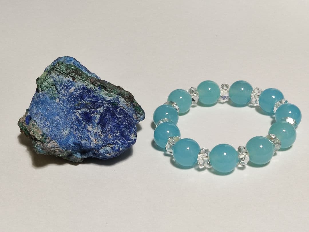 パワーストーン　天然石　アズライト＋マラカイト　112g　No.984