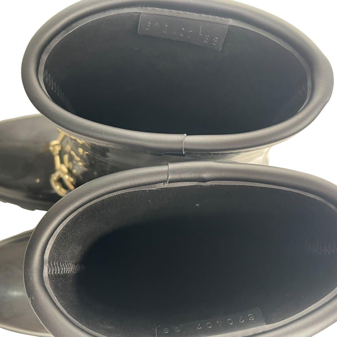 GUCCI ホースビット黒 ラバー ショートレインシューズサイズ 38