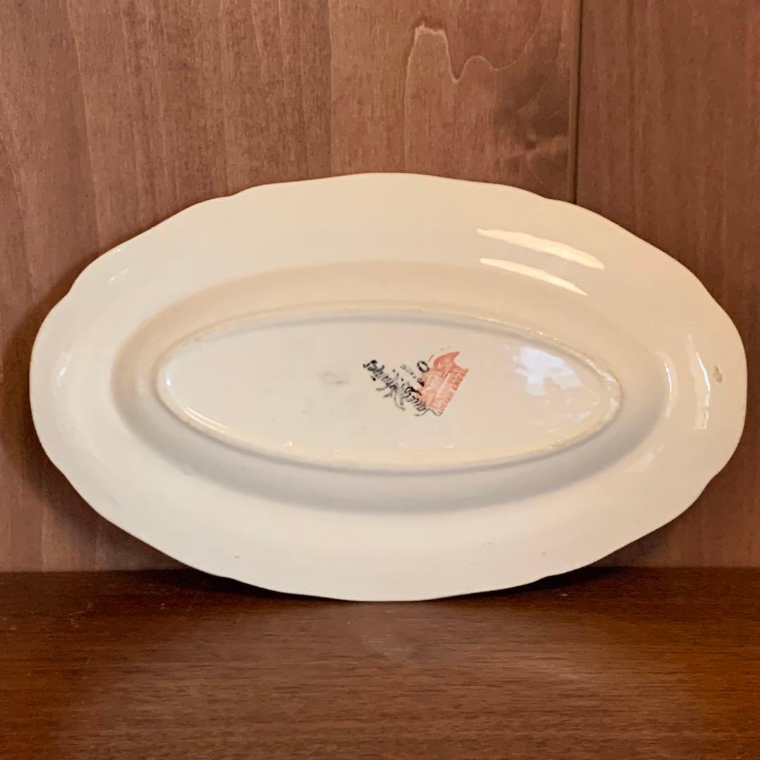 フランス　アンティーク　サルグミンヌ　オーバル　花リム　星　ラヴィエ