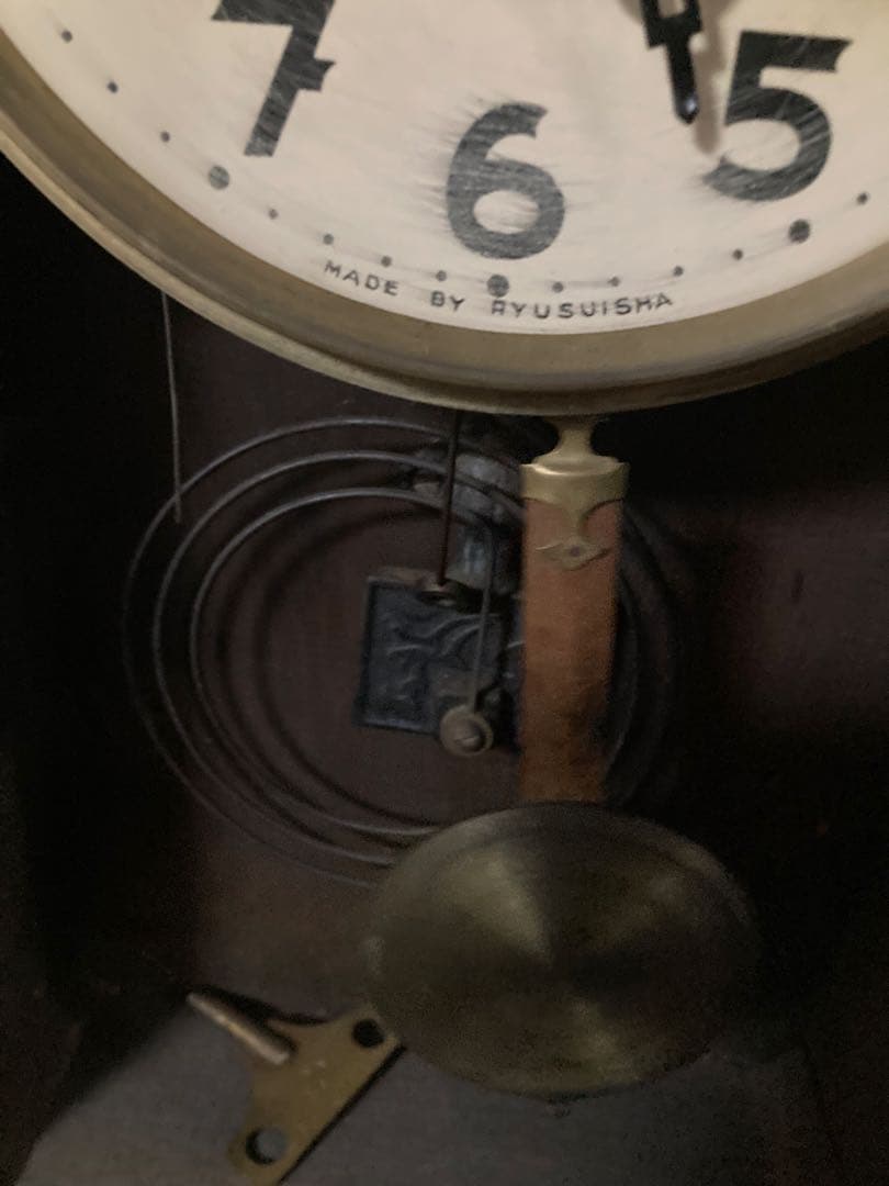 希少 龍水社アンティーク柱時計 8日巻ボンボン時計 稼働中