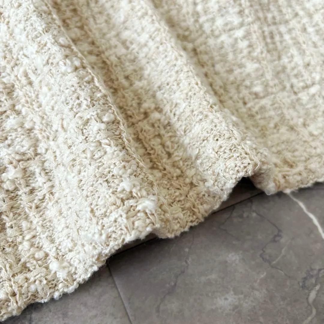 美品✨北欧、暮らしの道具店 「カジュアルも、きちんとも」ツイードニットジャケット