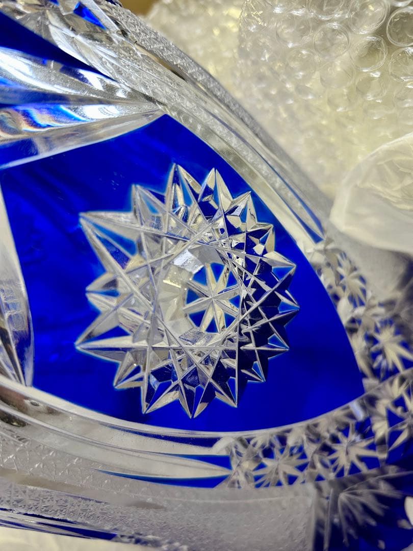 ドイツ　クリスタルガラス花瓶 色披 大型 高さ約40cm