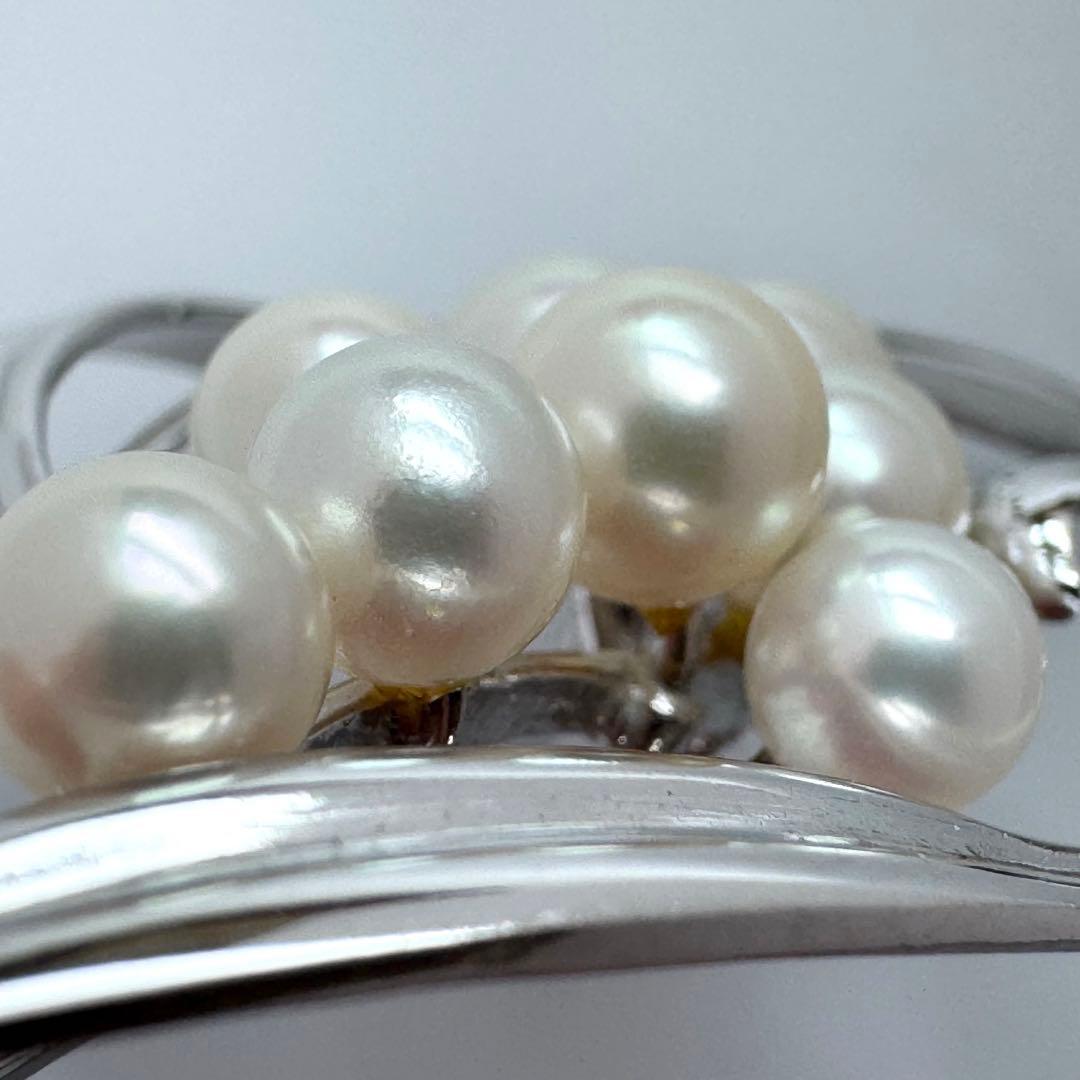 【HSK2】MIKIMOTO ミキモト パール ブローチ シルバー