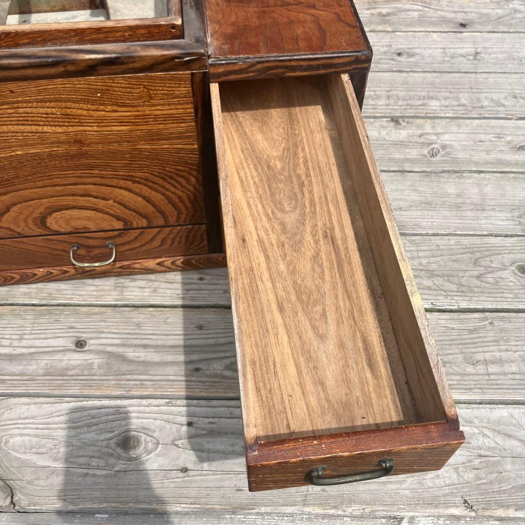 昭和レトロ 木製 長火鉢 五徳付き 5杯 引き出し収納付き 火鉢 囲炉裏 古家具