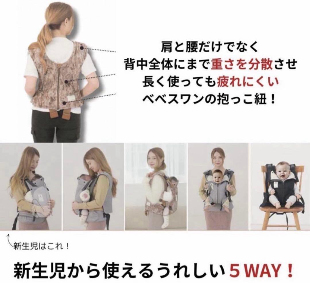 ベベスワン ベスト抱っこ紐　チャコールグレー