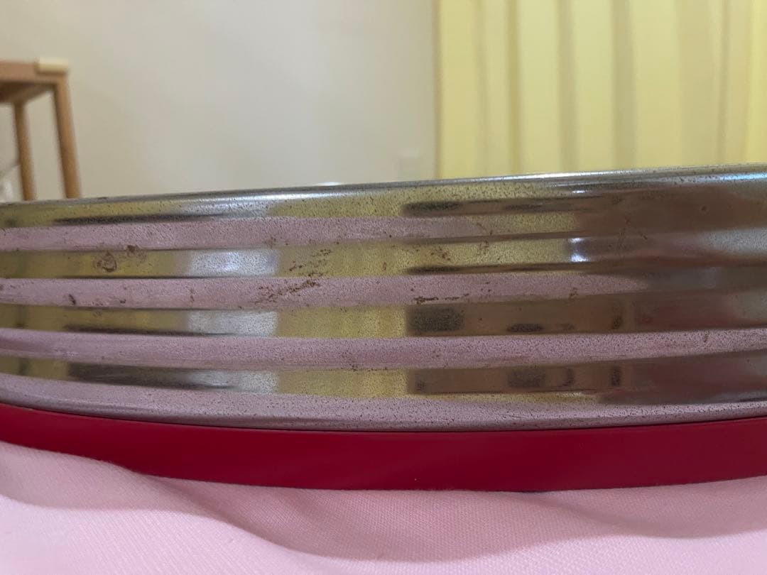 赤色アメリカンレトロ丸型ダイニングテーブルused美品91×91×72cm錆あり